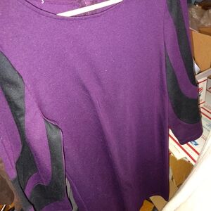 Purple & Black Long Sleeve Dress